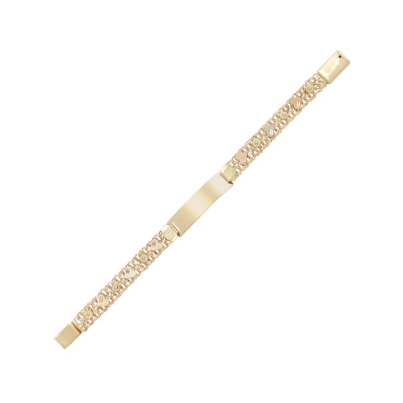 Esclava para Niños «CORAZON DE FLOR» Oro 10k