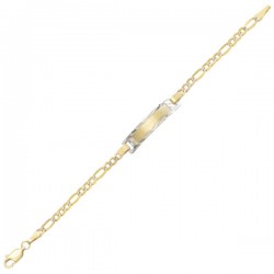 Esclava para Niños «DOS OROS DIAMANTADA» Oro 10k