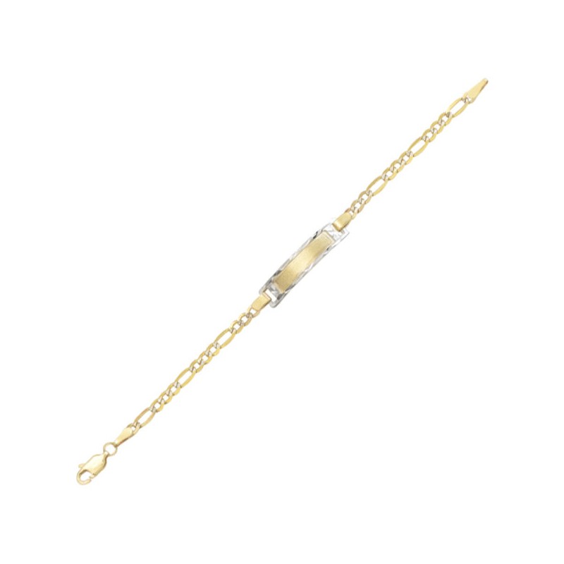 Esclava para Niños «DOS OROS DIAMANTADA» Oro 10k