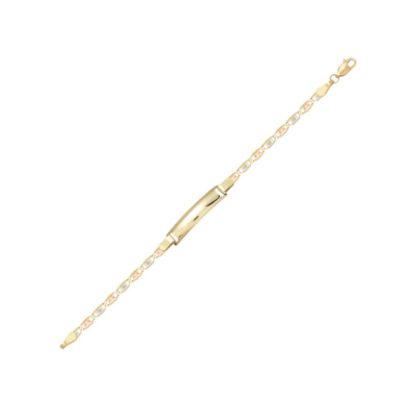 Esclava para Niños «TRES OROS DIAMANTADA MEDIANA» Oro 10k