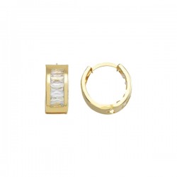 Huggie Piedra Rectangular 1.5 cm