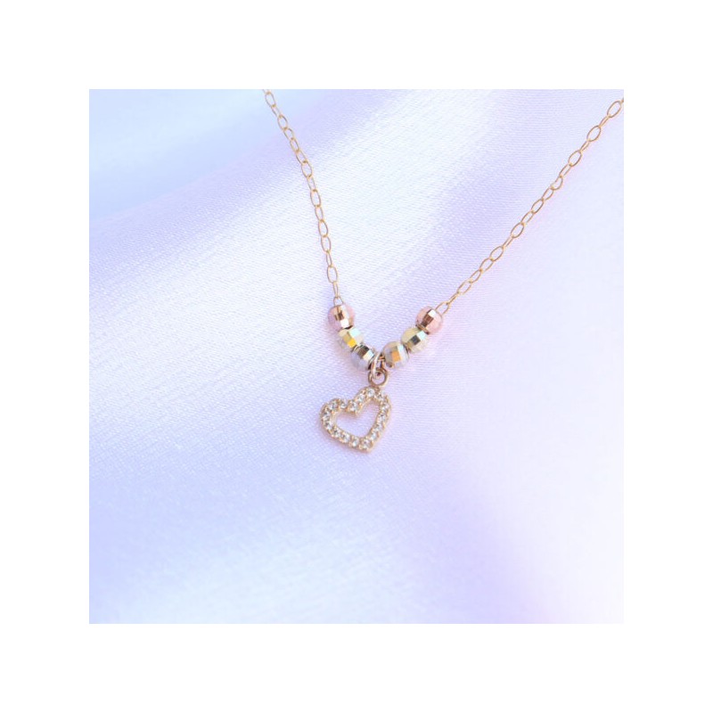 Gargantilla «Brillante Corazon» Oro 10k