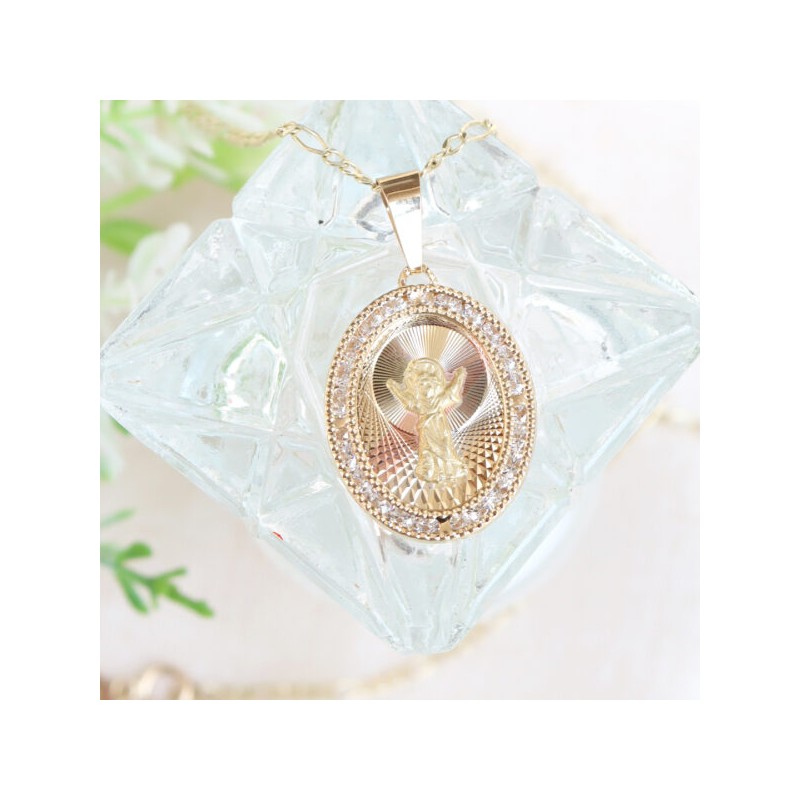 Medalla Divino Niño con piedras y Cadena 3×1