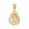 Medalla gota con piedras «VIRGEN DE GUADALUPE» Oro 10k