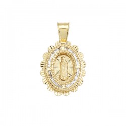 Medalla Mini con piedras «VIRGEN DE GUADALUPE» Oro 10k