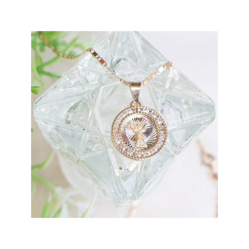 Medalla redonda Divino Niño y Cadena Gucci