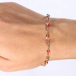 Pulsera de dama “Ojo Turco” Oro 10k