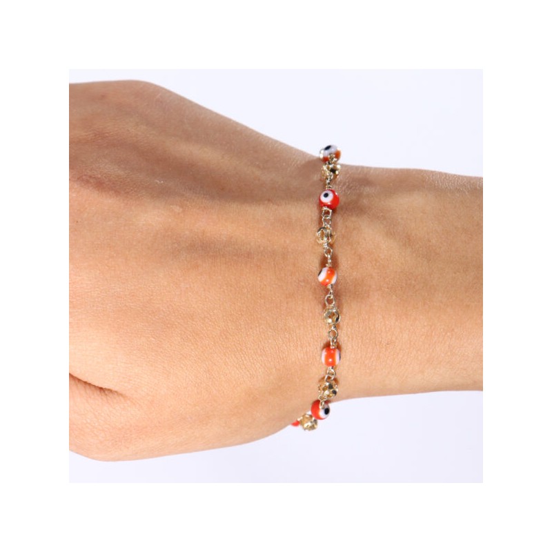 Pulsera de dama “Ojo Turco” Oro 10k