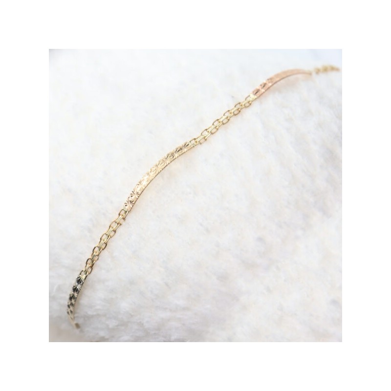 Pulsera Diamantada Tres Oros 10k