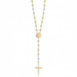 Rosario tres oros «Crucifixión Jesús» oro 10k
