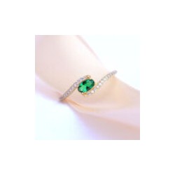 Anillo dama «UNIÓN ESMERALDA» Oro 10k