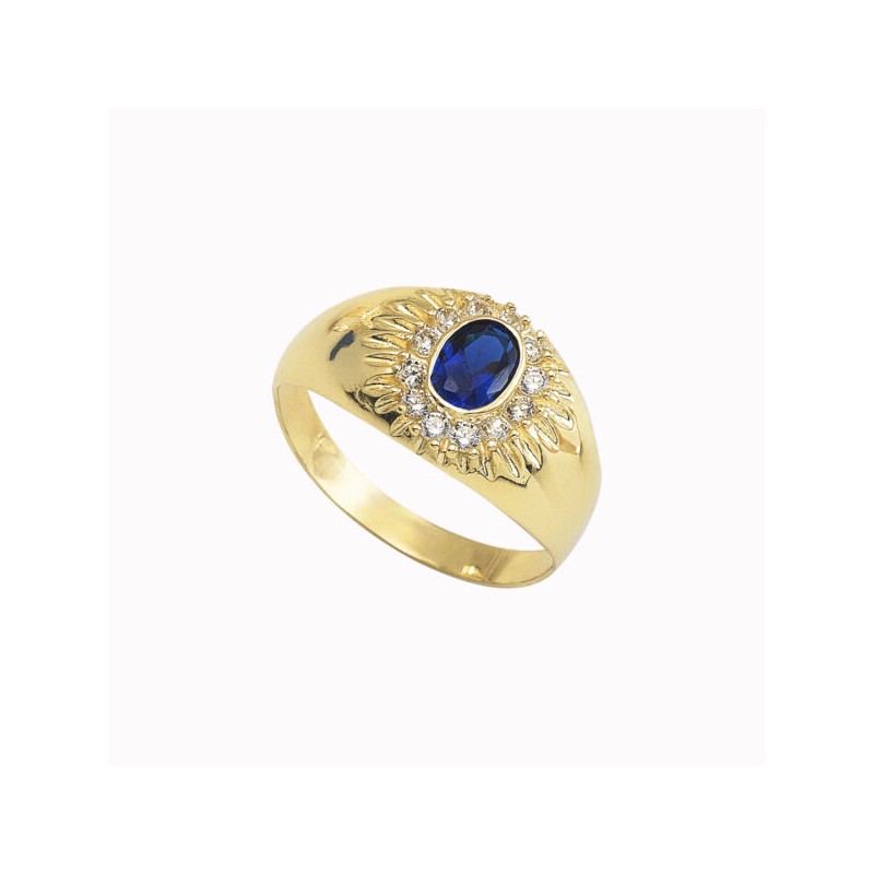 Anillo de Caballero “AZUL” 10k