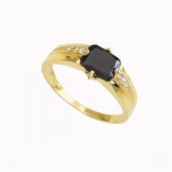 Anillo de Caballero “PIEDRA NEGRA” 10k