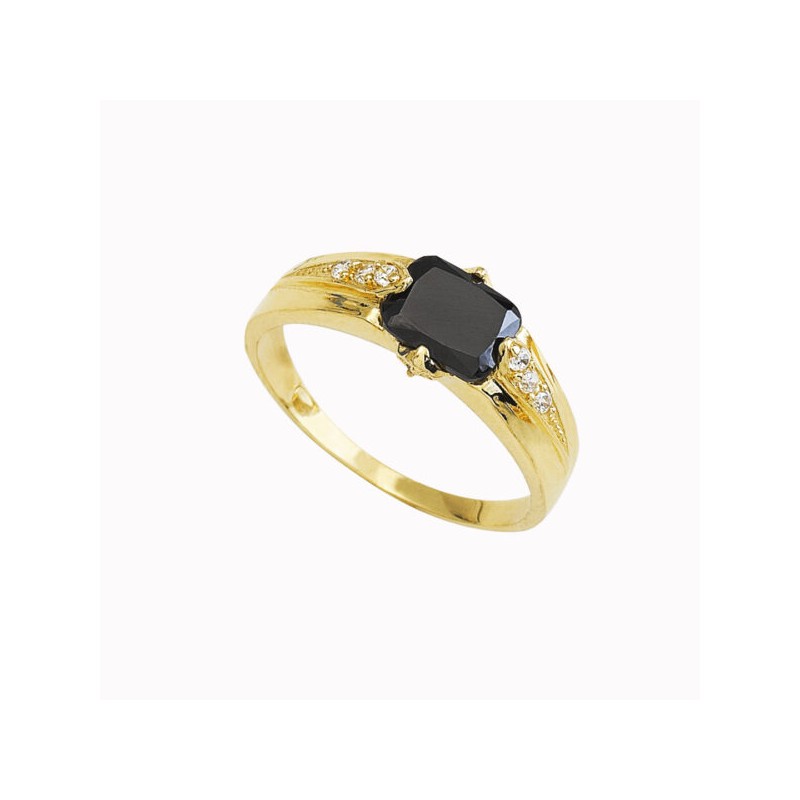 Anillo de Caballero “PIEDRA NEGRA” 10k