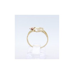 Anillo «XV AÑOS CORAZÓN CON FLOR» oro 10k