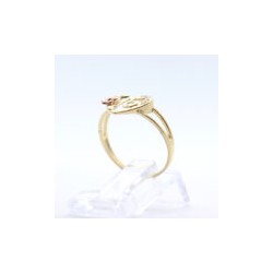 Anillo «XV AÑOS CORAZÓN CON FLOR» oro 10k