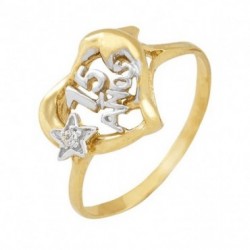 Anillo «XV AÑOS DELFIN CORAZÓN» oro 10k