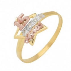Anillo «XV AÑOS ESTRELLA» oro 10k