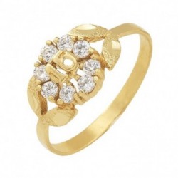 Anillo «XV AÑOS FLOR» oro 10k
