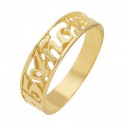 Anillo «XV AÑOS RECTO» oro 10k