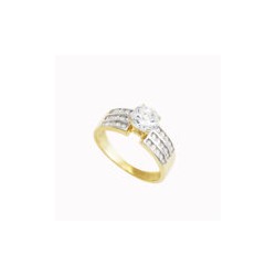 Anillo de compromiso «PLACA DE ZIRCONIA»10k