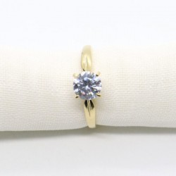 Anillo de compromiso#7 «Destellos Dorados» 10k