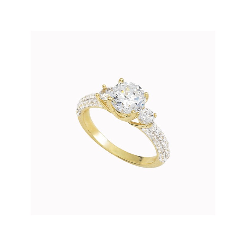 Anillo de compromiso «ZIRCONIAS A LOS LADOS» 10k