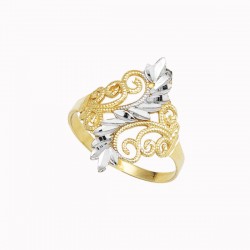 Anillo de Dama “BRILLANTE” Tres Oros 10k
