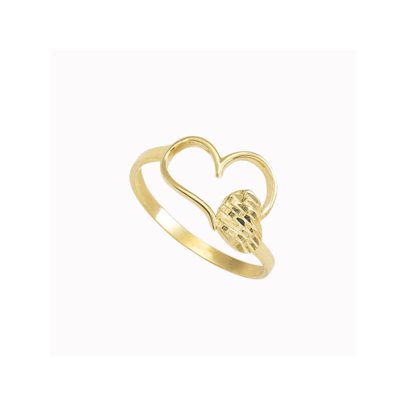 Anillo de dama “DOBLE CORAZON” 10k