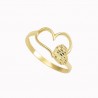 Anillo de dama “DOBLE CORAZON” 10k