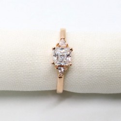 Anillo de compromiso #6.5 «TRIADA ROSA» 14k