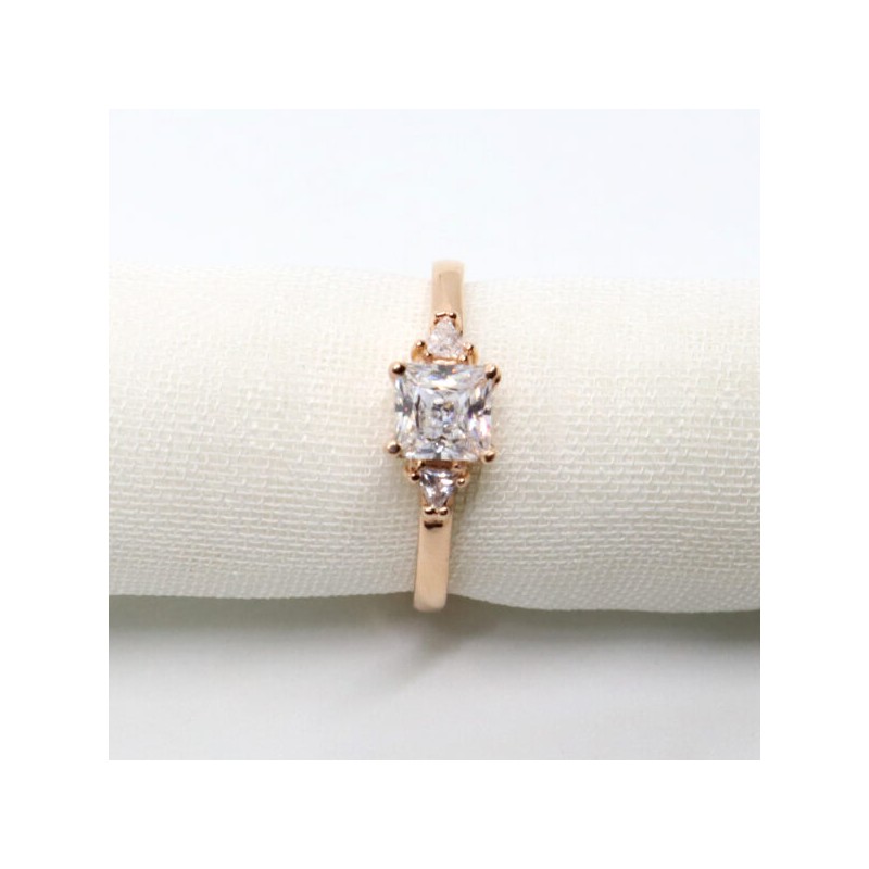 Anillo de compromiso #6.5 «TRIADA ROSA» 14k