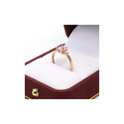 Anillo de compromiso #6.5 «TRIADA ROSA» 14k