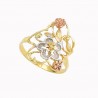 Anillo de Dama “FLORES” Tres Oros 10k