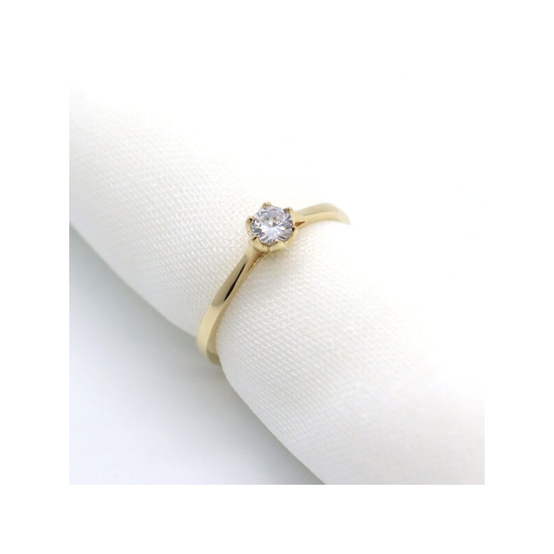Anillo de compromiso Solitario 14k