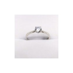 Anillo de compromiso solitario blanco #7.25 Oro14k