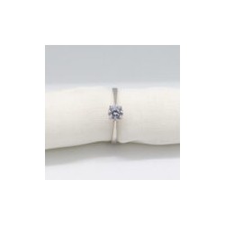 Anillo de compromiso solitario blanco #7.25 Oro14k