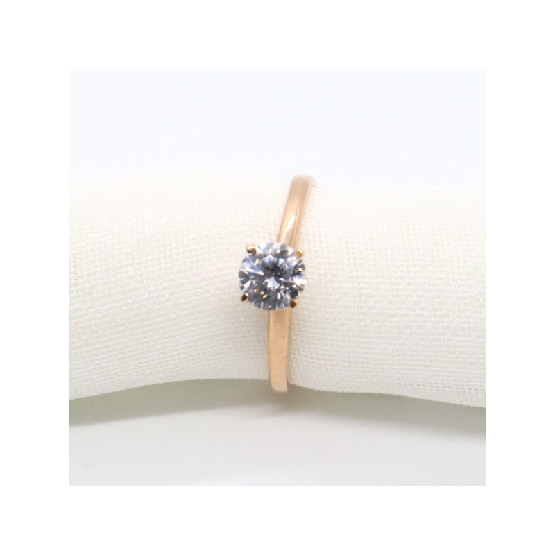 Anillo de compromiso solitario rosa #6.75 Oro 10k