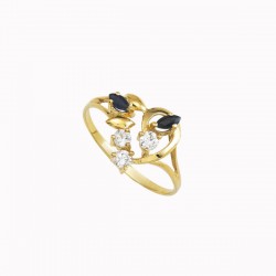 Anillo Para Dama «BLACK AND WHITE» Oro 10k