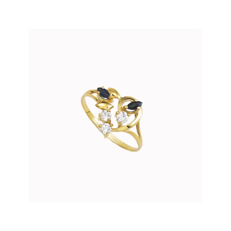 Anillo Para Dama «BLACK AND WHITE» Oro 10k
