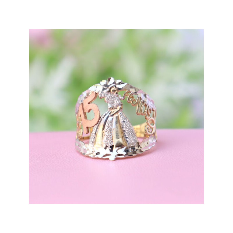 Anillo XV años «PRINCESA» Oro 10k