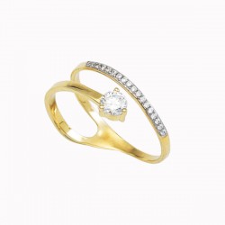 Anillo Para Dama «DÚO BRILLANTE» Oro 10k