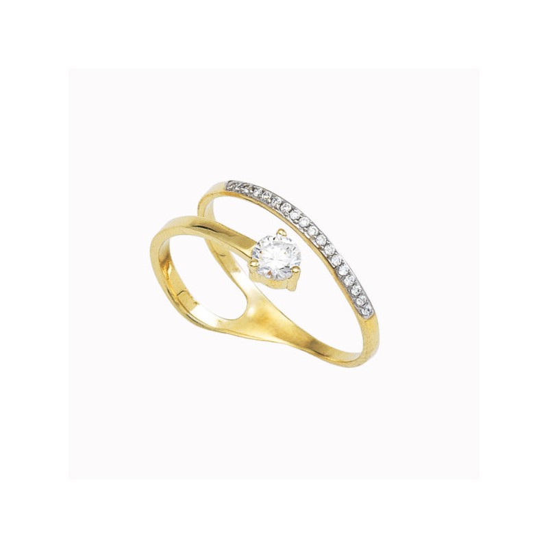 Anillo Para Dama «DÚO BRILLANTE» Oro 10k