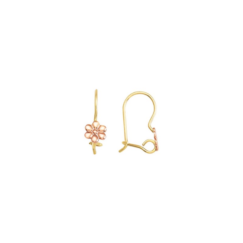 Aretes «FLOR ROSA» oro 10k