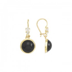 Aretes «PERLA NEGRA» oro 10k