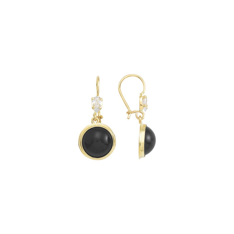 Aretes «PERLA NEGRA» oro 10k