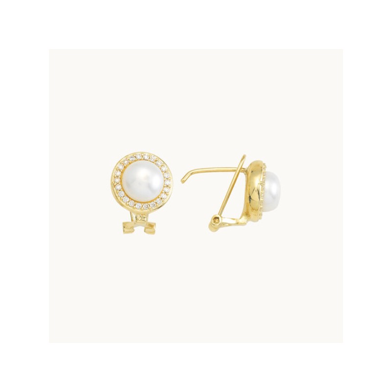 Aretes «PERLA» oro 10k