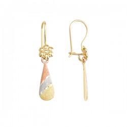 Aretes «ROCIO DE FLOR» oro 10k