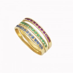 Anillo Para Dama «TRICOLOR» Oro 10k