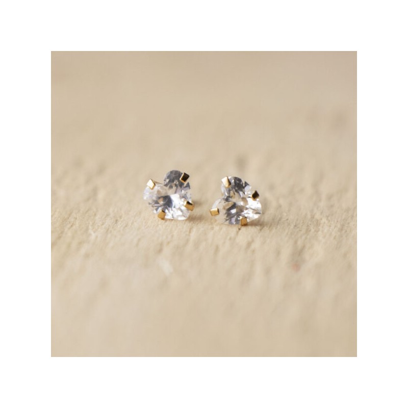 Broquel «CORAZON DE CRISTAL» Oro 10k